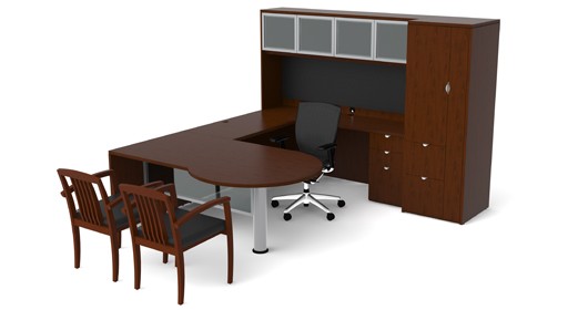 Cherryman Wood Veneer P Top Desk From Cherryman New And Used